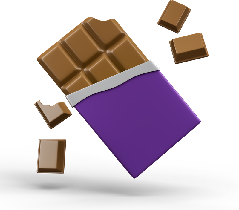 Chocolate bar icon isolated 3d render illustration